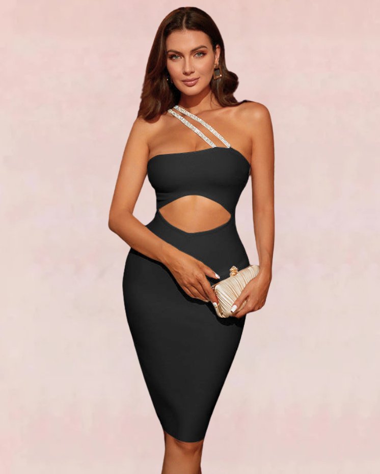 Entwined Bandage Midi Dress - Black | Slay Eclectic