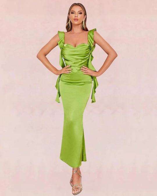 Envy Spaghetti Bandage Maxi Dress - Green | Slay Eclectic