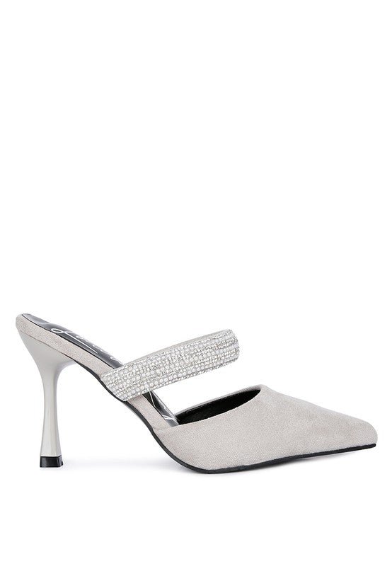 Fauci Diamante Strap Heeled Mules | Slay Eclectic