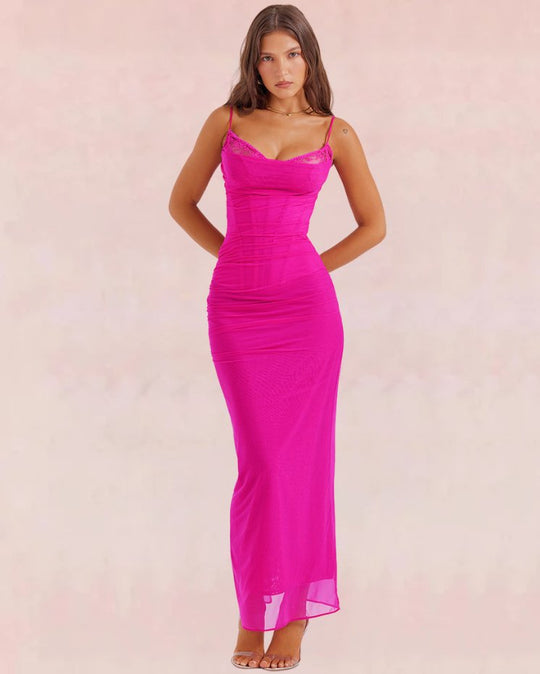 Fawn Split Maxi Dress - Pink | Slay Eclectic