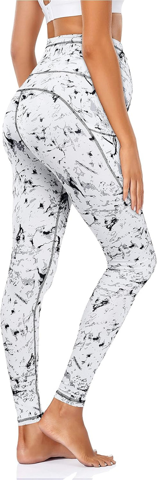 Maternity Leggings over the Belly Pregnancy Yoga Pants with Side Pockets