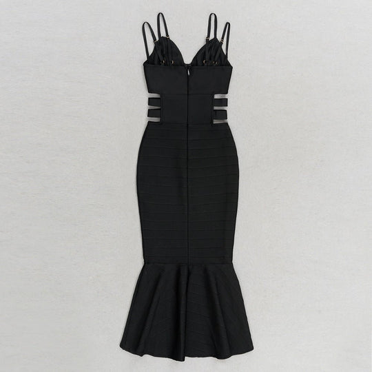 Fern Bandage Midi Dress - Black | Slay Eclectic