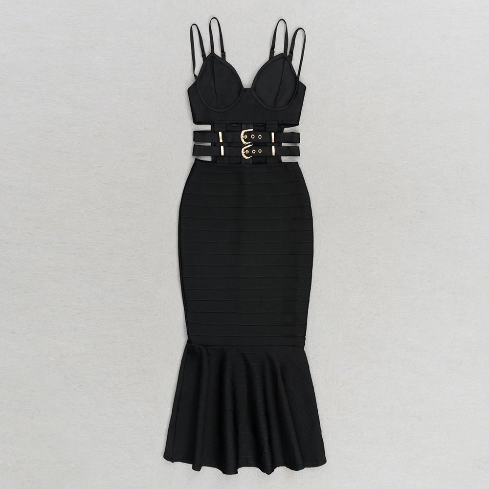 Fern Bandage Midi Dress - Black | Slay Eclectic