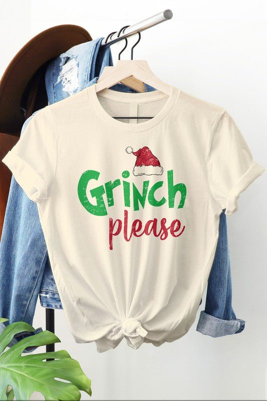 Grinch Please Graphic Tee-Slay Eclectic