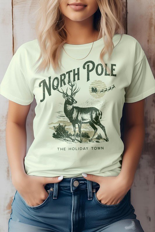 North Pole Christmas Graphic Tee-Slay Eclectic