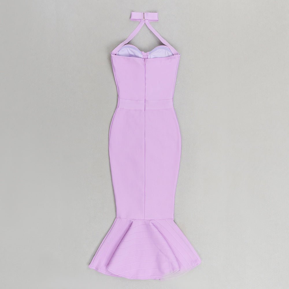 Fishtail Bandage Midi Dress - Pink | Slay Eclectic