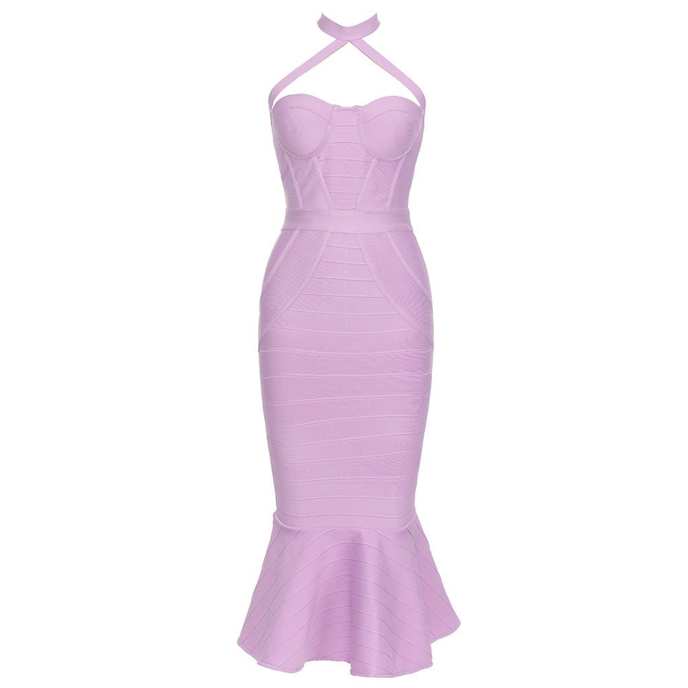 Fishtail Bandage Midi Dress - Pink | Slay Eclectic