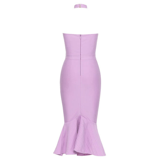 Fishtail Bandage Midi Dress - Pink | Slay Eclectic