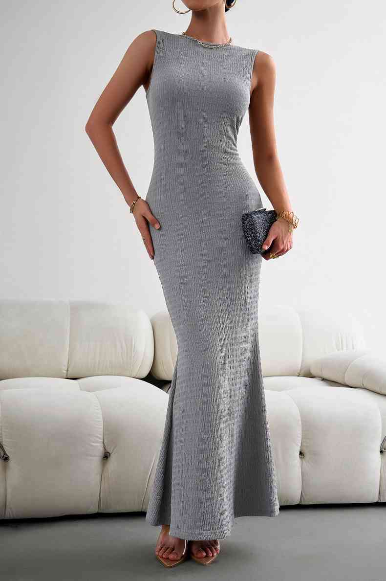 Fishtail Bodycon Maxi Dress - Gray-Slay Eclectic