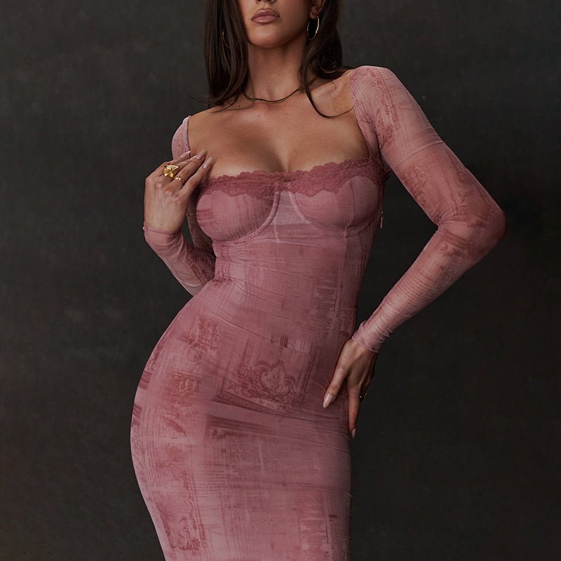 Flare Bodycon Midi Dress - Pink - Slay Eclectic