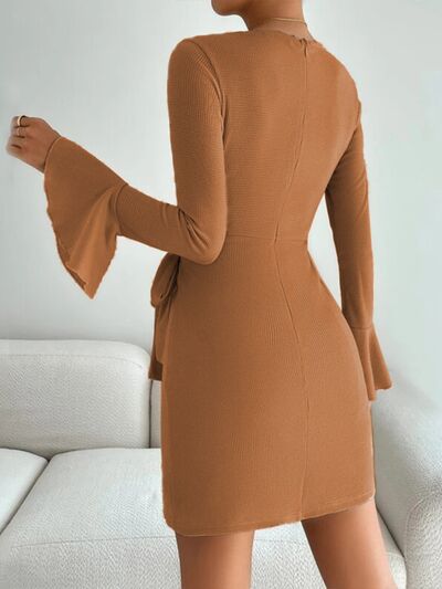 Flounce Bandage Mini Dress - Brown | Slay Eclectic