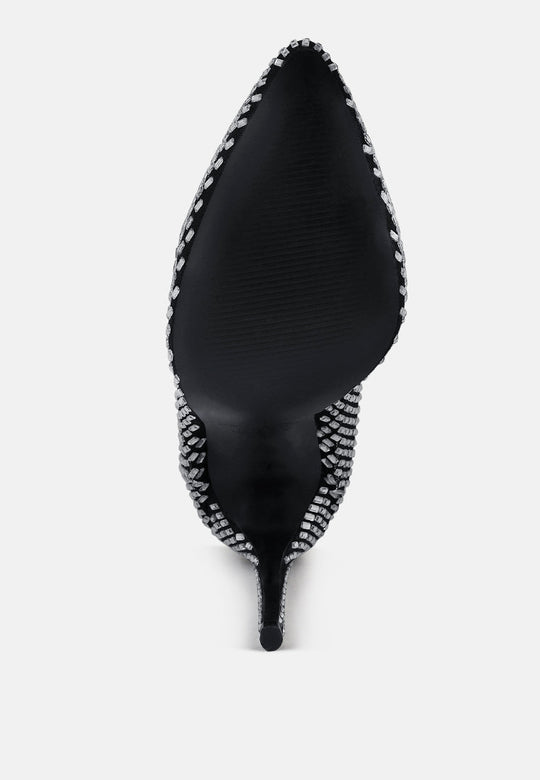 Fortunate Rhinestones Embellished Mesh Boots-4