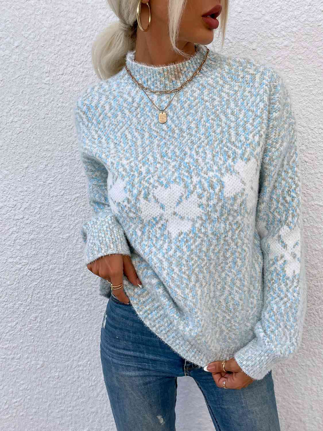 Four Leaf Clover Mock Neck Sweater | Slay Eclectic