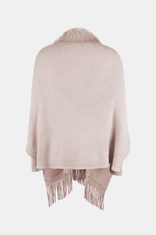 Fringe Open Front Long Sleeve Poncho | Slay Eclectic