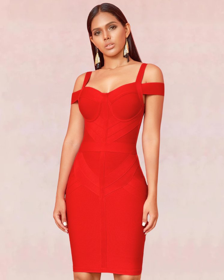 Garnet Bandage Midi Dress - Red - Slay Eclectic