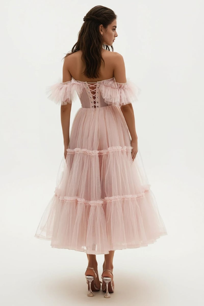 Geisha Bustier Tulle Midi Dress