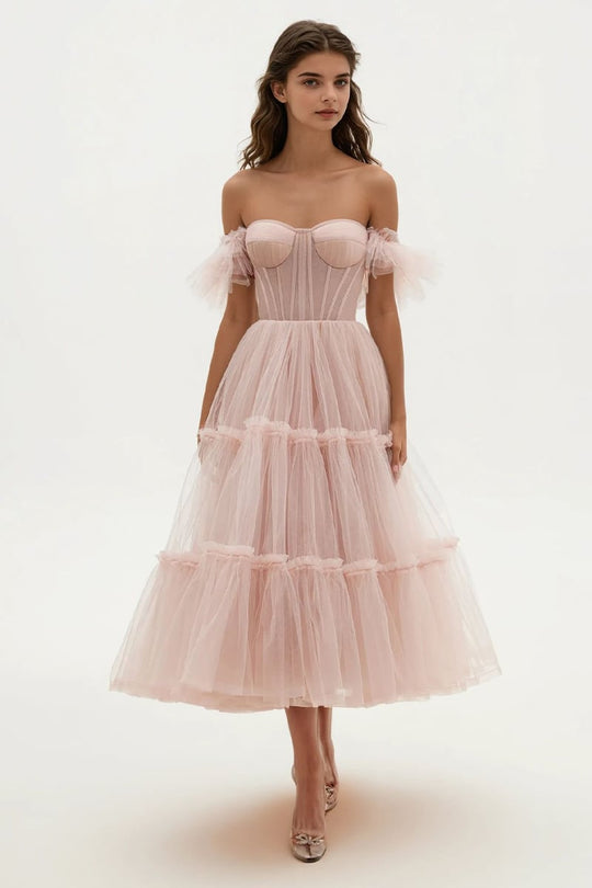 Geisha Bustier Tulle Midi Dress
