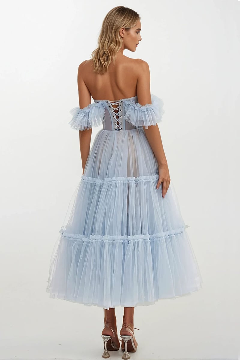 Geisha Bustier Tulle Midi Dress