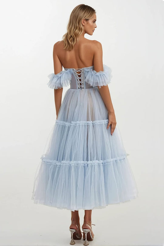 Geisha Bustier Tulle Midi Dress