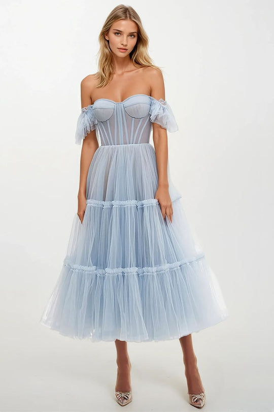 Geisha Bustier Tulle Midi Dress