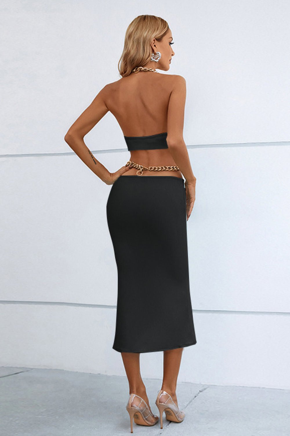 Glamour Link Bandage Midi Dress - Black | Slay Eclectic