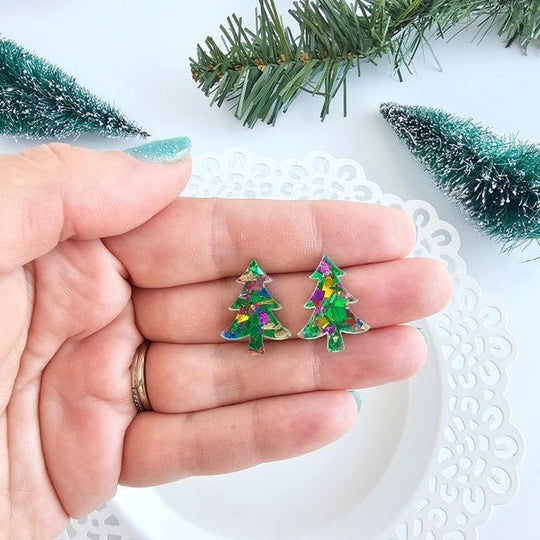 Glittering Holiday Tree Studs - Festive Sparkle | Slay Eclectic