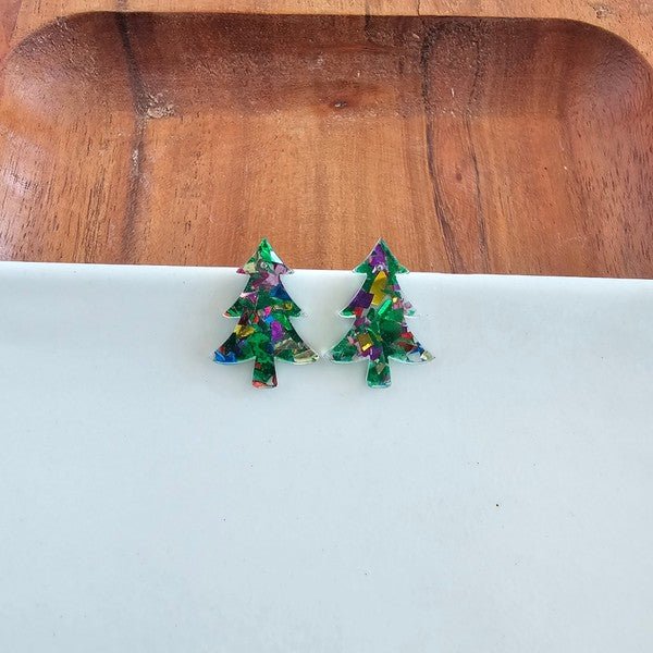 Glittering Holiday Tree Studs - Festive Sparkle | Slay Eclectic