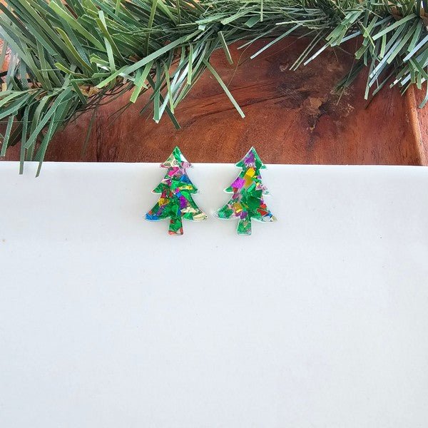 Glittering Holiday Tree Studs - Festive Sparkle | Slay Eclectic