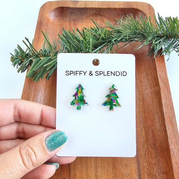 Glittering Holiday Tree Studs - Festive Sparkle | Slay Eclectic