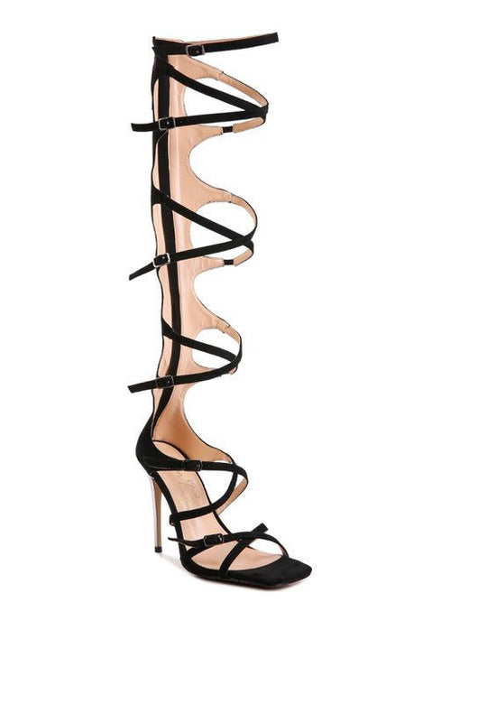 Gossamer Suede Buckle - Up Stiletto Heels - Slay Eclectic