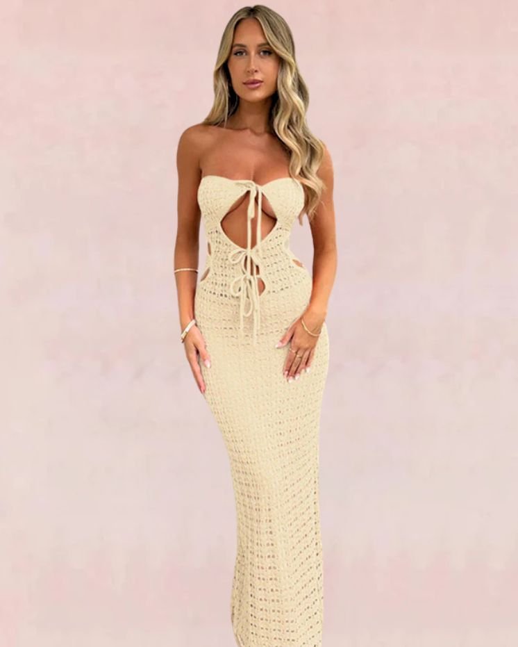 Graceful Bandage Maxi Dress - White - Slay Eclectic