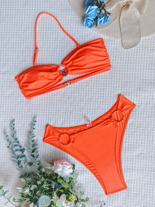 HalterBack Solid Bikini-Slay Eclectic