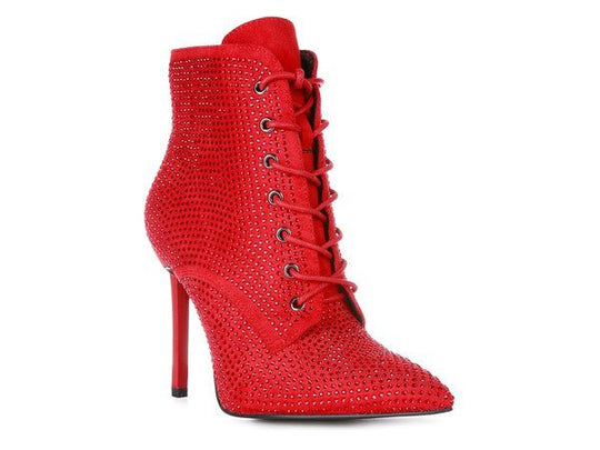 HEAD ON Faux Suede Diamante Ankle Boots | Slay Eclectic