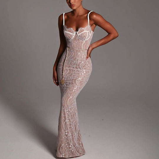 Heavenly Bodycon Maxi Dress - White | Slay Eclectic