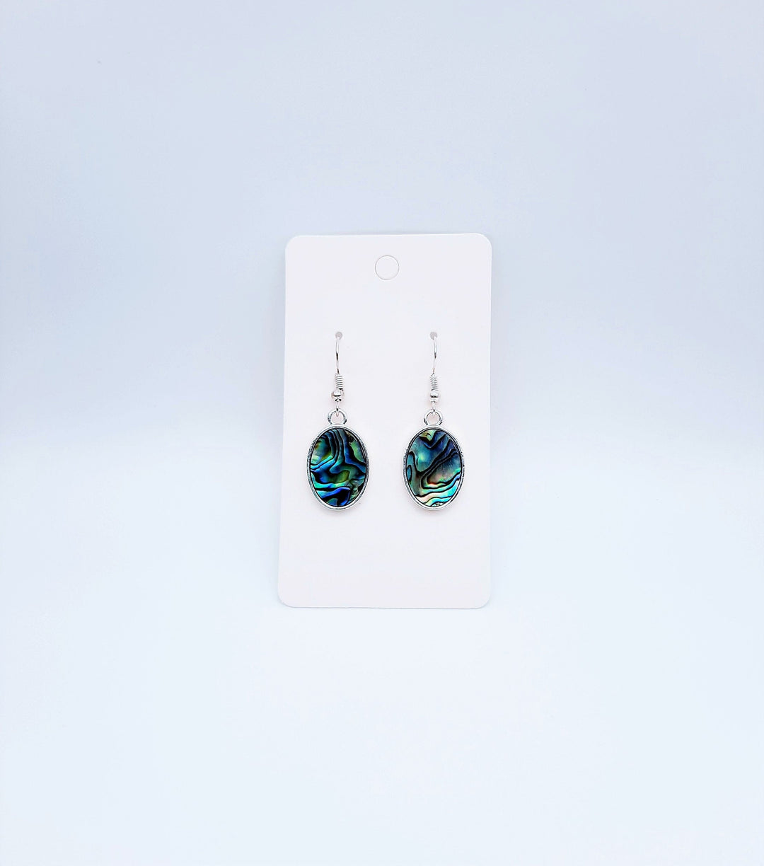 Abalone / Paua Seashell Oval Earrings