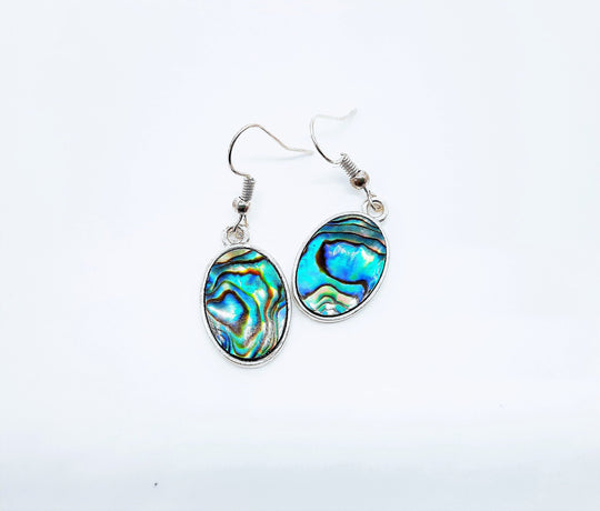 Abalone / Paua Seashell Oval Earrings