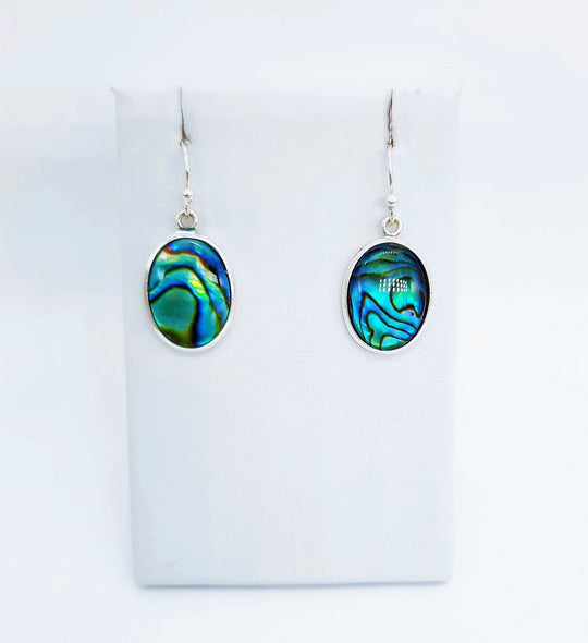 Abalone / Paua Seashell Oval Earrings