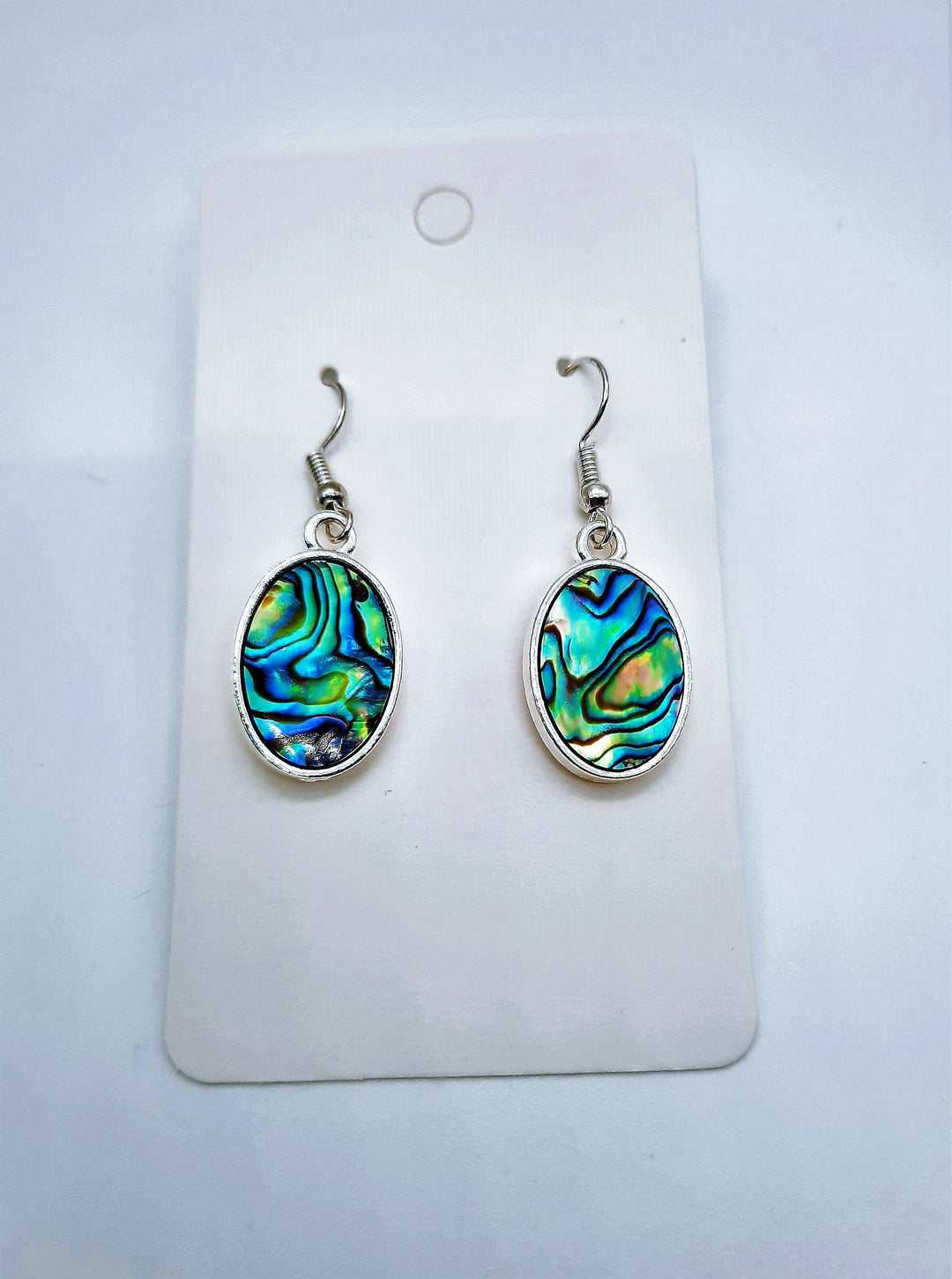 Abalone / Paua Seashell Oval Earrings