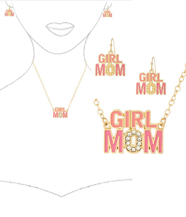 GIRL MOM PENDANT NECKLACE SET-0