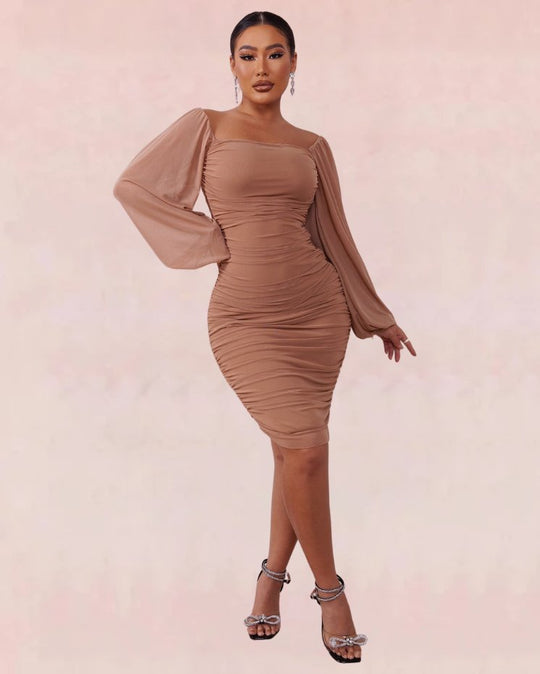 Immaculate Bandage Midi Dress - Brown - Slay Eclectic