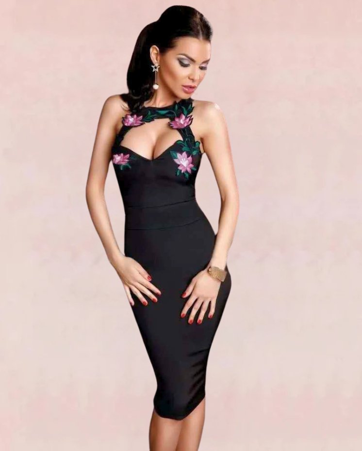 Infinite Bandage Midi Dress - Black - Slay Eclectic