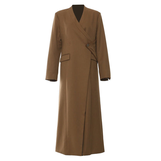 Irregular Asymmetric Long Trench Coat for Women - Autumn Winter Collection - Slay Eclectic