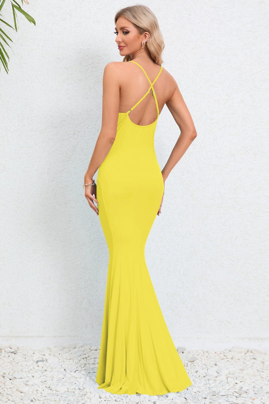 Juna Fishtail Bodycon Maxi Dress - Yellow | Slay Eclectic