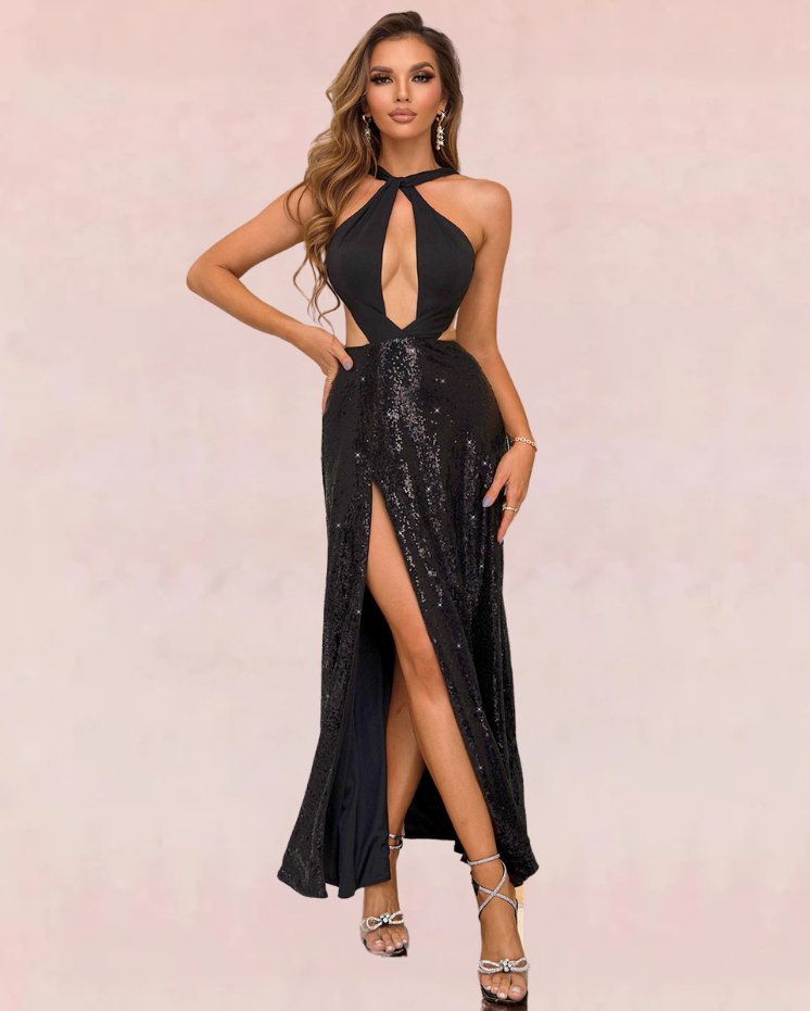 Lush Cutout Maxi Dress - Black | Slay Eclectic