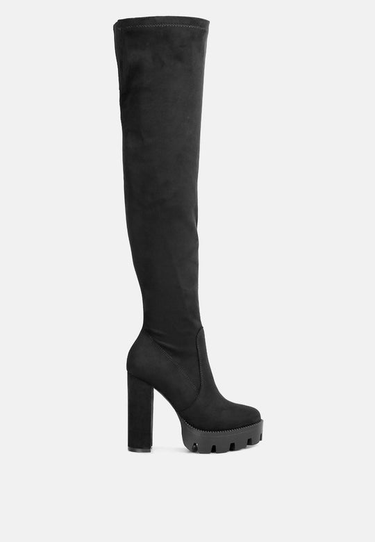 Maple Faux Suede Long Boots-7