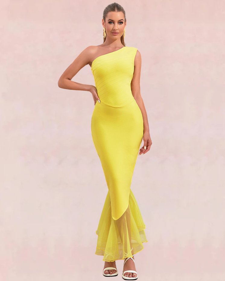 Mariposa Bodycon Maxi Dress - Yellow | Slay Eclectic