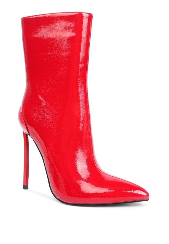 Mercury Patent High Heeled Ankle Boot-Slay Eclectic