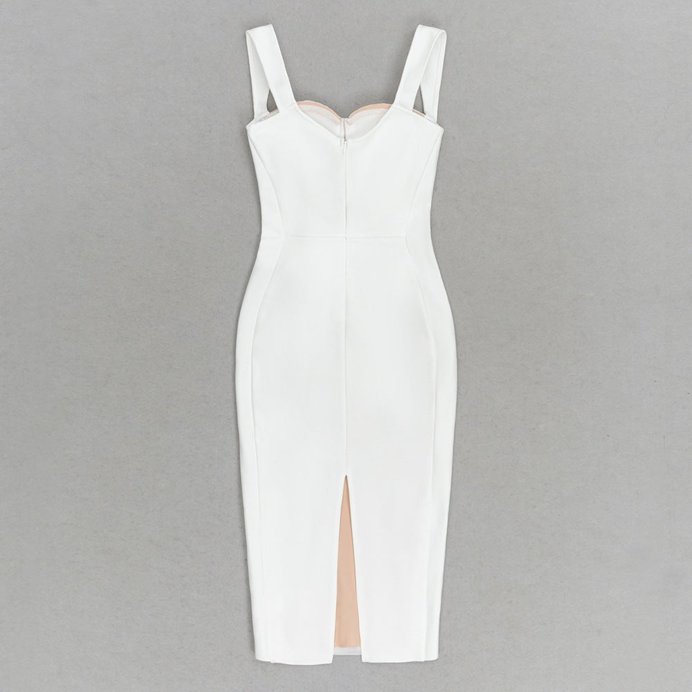 Mesh Bandage Midi Dress - White | Slay Eclectic