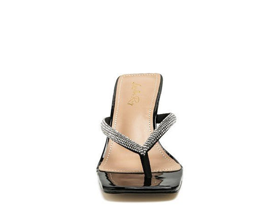 Mesmeric Crystal-Studded Heeled Thong Sandals | Slay Eclectic