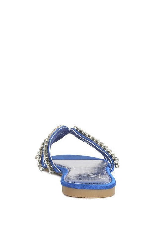 Mezzie Dimante Strap Flat Sandals-Slay Eclectic